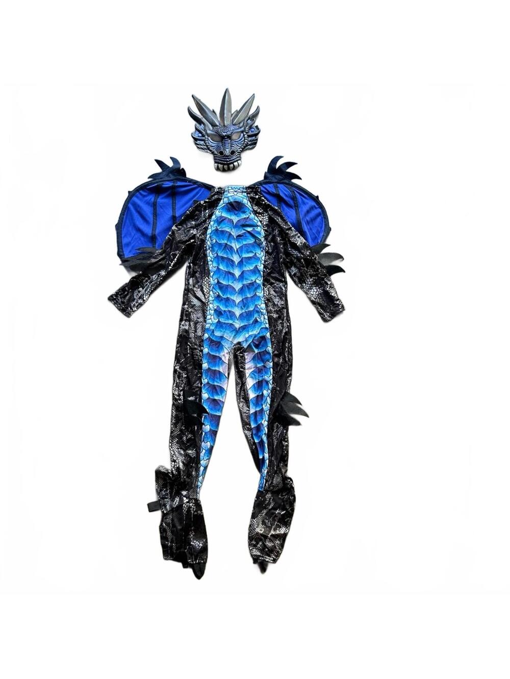 Spooktacular Creations Kids Black and Blue Dragon Halloween Costume | Size 3T